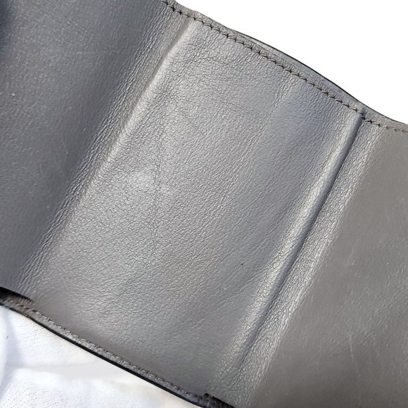 BALENCIAGA Tri-fold Wallet Compact 640107 Grey Leather Folding Women Men - Picture 11 of 11